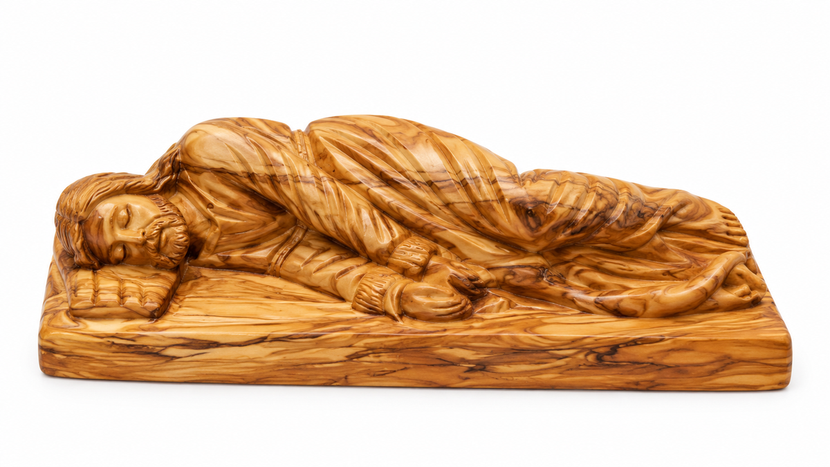 Hand-Carved Olive Wood Sleeping Saint Joseph – Bethlehem Holy Land