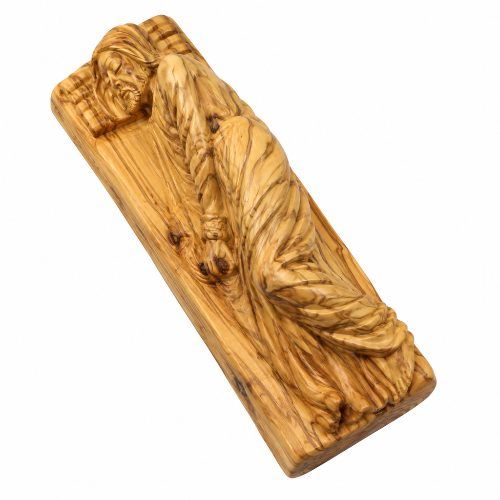 Hand-Carved Olive Wood Sleeping Saint Joseph – Bethlehem Holy Land
